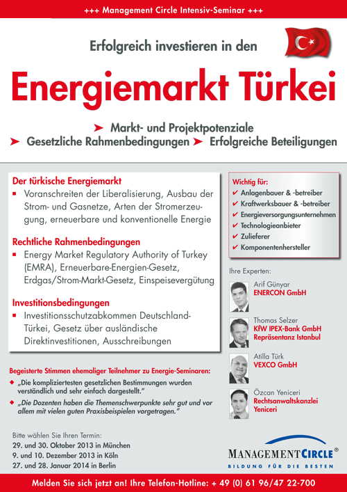 Seminar Energiemarkt Türkei